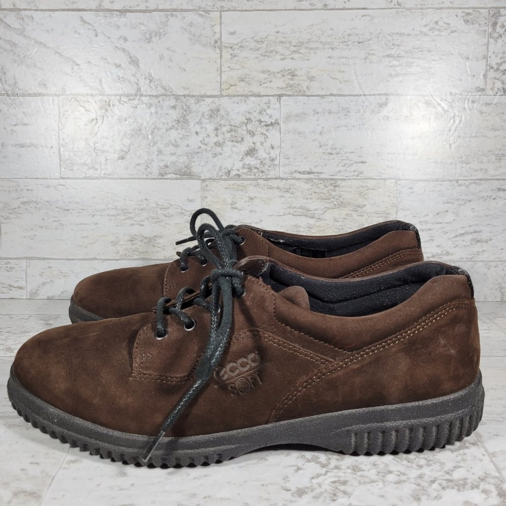 Ecco Women's Soft Nubuck Genuine Leather Comfort Sneakers Brown Shoes 40 / US 9